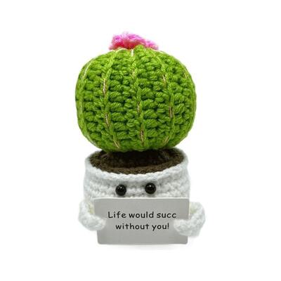 Bom preço. Transfronteiriços Brinquedos de crochê feitos à mão de poliéster Ornamentos de girassol acabados Tecidos Tricotados em forma de cacto Brinquedos de batatas de estilo vegetal on-line