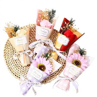 Bom preço. Mini Bouquet Flor de Sabão Moderno Minimalista Mini Bouquet de Flor Seca Criativo de Casamento Convidado Favorito Decoração de Férias Presente on-line