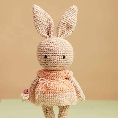 Bom preço. Fábrica Grosso Menina Rosa de Flores Brincada Boneca de Gancho Coelhinho de Páscoa Coelhinho Plush Brinquedo de Animais Recheado Feito de Poliéster de Algodão PP on-line