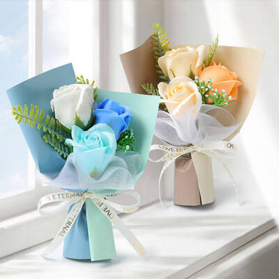 Bom preço. Mini cravo rosa sabonete buquê de flores em camadas preço de atacado presente floral artificial multicolorido para o dia das mães, dia dos namorados, aniversário, festival de primavera, presentes on-line