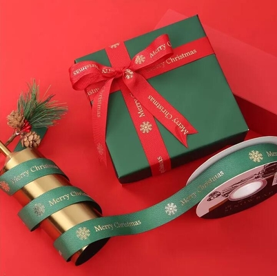 Bom preço. Fita vermelha impressa do Natal da fita 25mm do Grosgrain do cetim do poliéster on-line