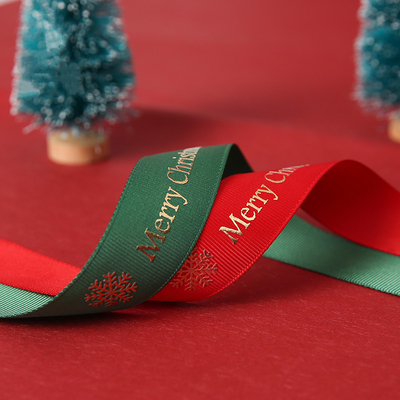 Bom preço. Fita personalizada do cetim do poliéster 25mmX45Y para o papel de embrulho da árvore de Natal on-line
