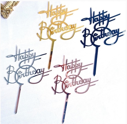 Bom preço. Bolo acrílico criativo Topper Happy Birthday Cupcake Toppers do feliz aniversario do vertical on-line