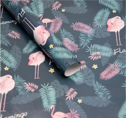 Bom preço. papel de envolvimento da cópia da folha da tartaruga dos flamingos do verão do rolo do papel do papel de embrulho 80gsm on-line