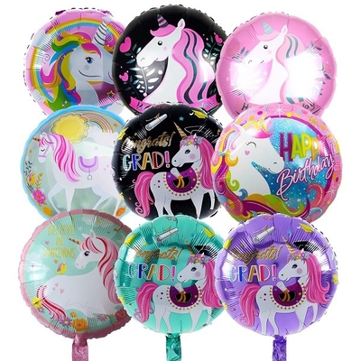 Bom preço. Arco-íris masculino fêmea Unicorn Foil Balloon Helium 18 polegadas que enchem balões on-line