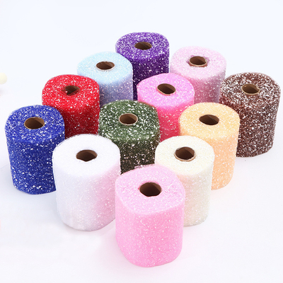 Bom preço. Neve branca Dots Organza Tulle Rolls Wrapping Mesh Fabric 15cm x 5 jardas on-line