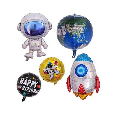 Bom preço. Astronauta temático Rocket Pattern 5Pcs dos balões do partido de Mylar da folha do espaço on-line